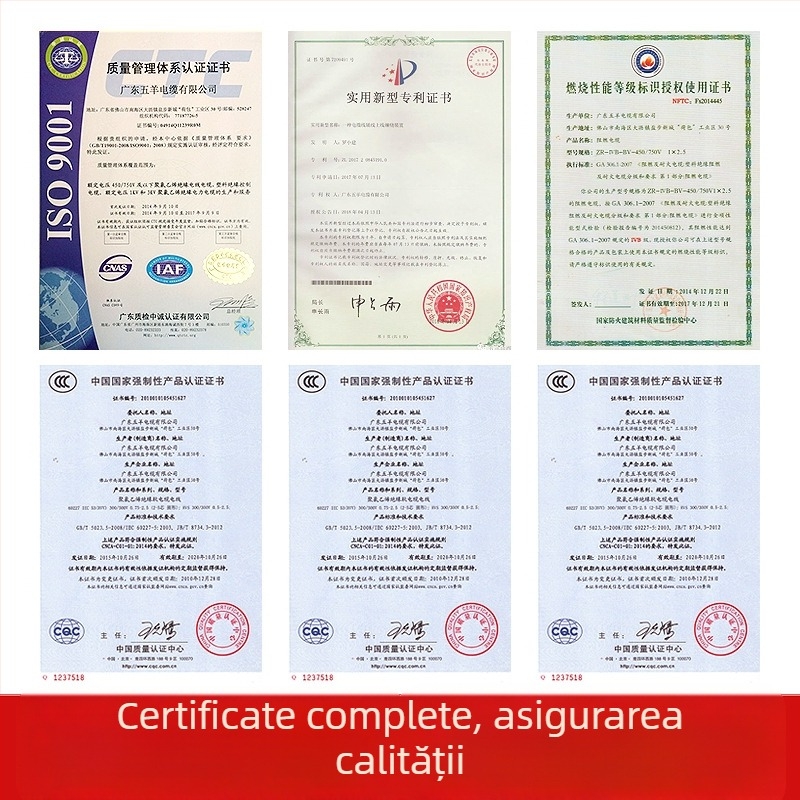 BV cablu cu nucleu de cupru, conductor rigid, pentru uz casnic și industrial
