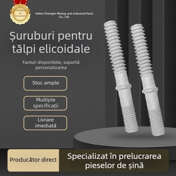 Știfturi filetate pentru șine, accesorii feroviare cu specificații complete, șine spirale din oțel pentru uz industrial și minier