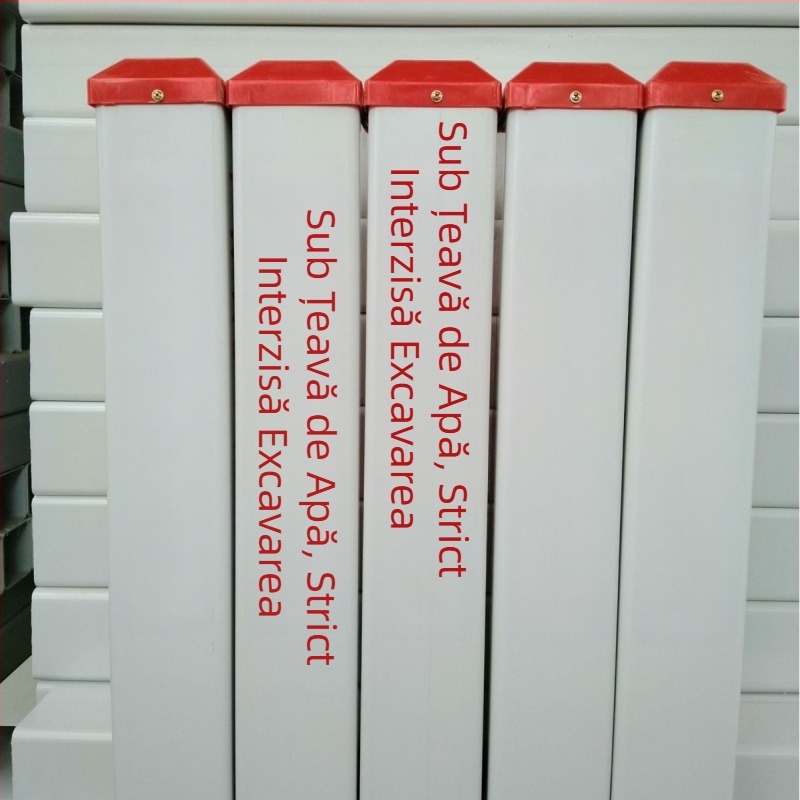 Marker de avertizare subteran pentru utilități - indicator PVC/ oțel pentru cabluri electrice, conducte de apă, gaze și petrol, și comunicații