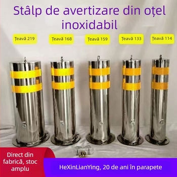 Stâlp din oțel inoxidabil 304, anti-coliziune, pentru parcare; coloană de izolare fixă cu indicator reflectorizant