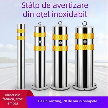 Stâlp din oțel inoxidabil 304, anti-coliziune, pentru parcare; coloană de izolare fixă cu indicator reflectorizant
