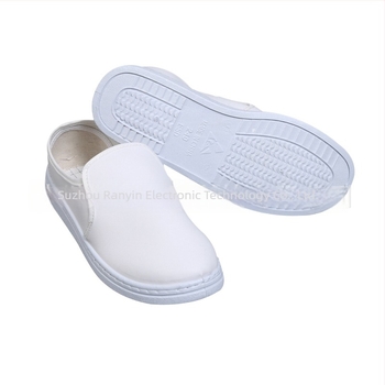 Pantofi de lucru din PVC alb, din pânză, antistatice, pentru spații fără praf, cu talpă întărită