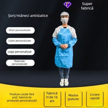 Pantofi antistatice de înălțime medie, talpă PU moale, pantofi de lucru din pânză, fără praf, culoare solidă, culoare și mărime personalizabile