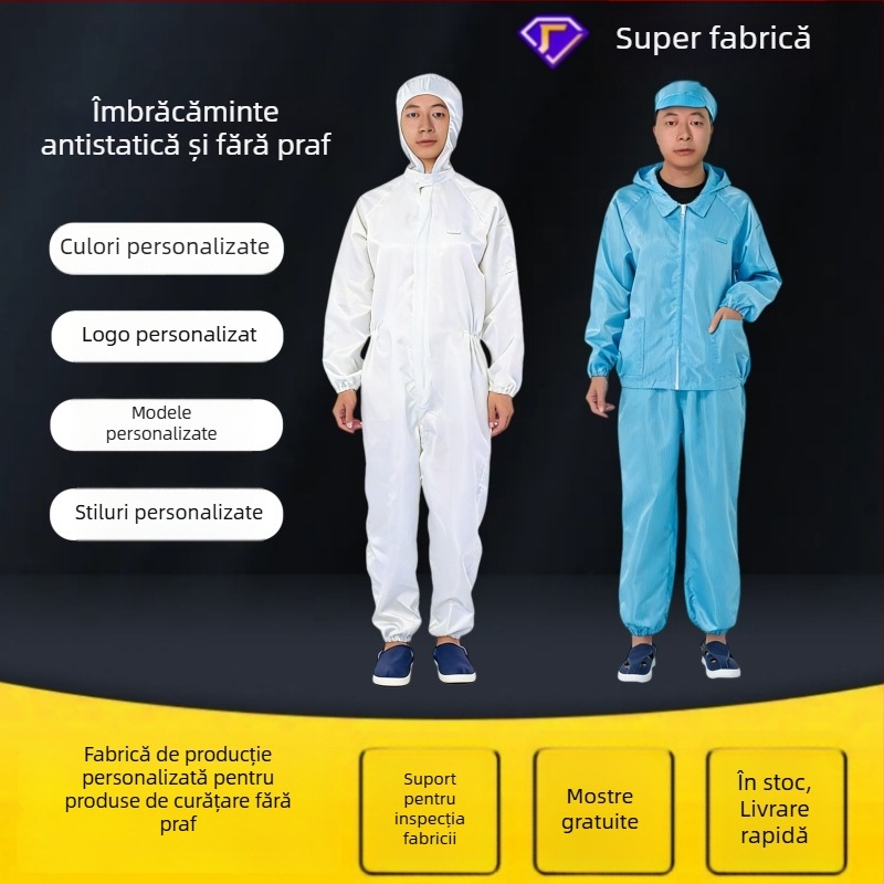 Pantofi antistatice de înălțime medie, talpă PU moale, pantofi de lucru din pânză, fără praf, culoare solidă, culoare și mărime personalizabile