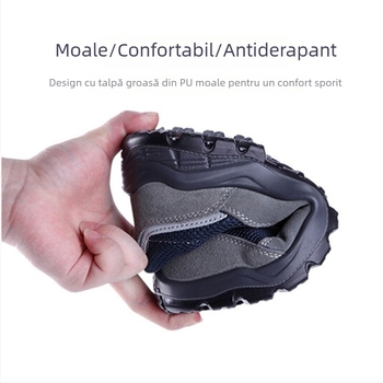 Zhongmai ZM080 Pantofi de protecție cu protecție la lovire, perforare și electrostatică; rezistenți la uleiuri și la acizi/baze; respirabili, antiderapante și rezistenți la uzură; gleznă joasă