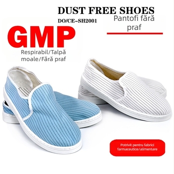 Pantofi de lucru unisex, praf rezistenți, respirabili, fără scame, talpă moale, pentru fabricile farmaceutice și alimentare GMP