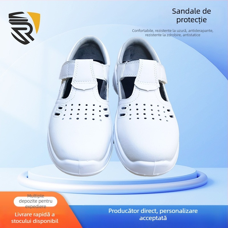 Sandale de protecție cu talpă PU, vârf din oțel, protecție anti-înțepare, anti-derapare, respirante, antistatice
