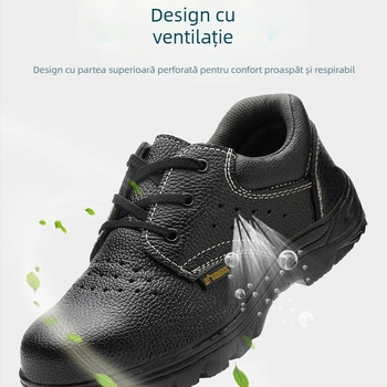 Pantofi de protecție cu vârf din oțel și talpă din oțel, respirabili, anti-șoc și anti-perforație, încălțăminte de lucru