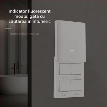 Comutator de perete tip 86 pentru încălzitorul de baie, capac glisant, cutie universală 86, patru module.