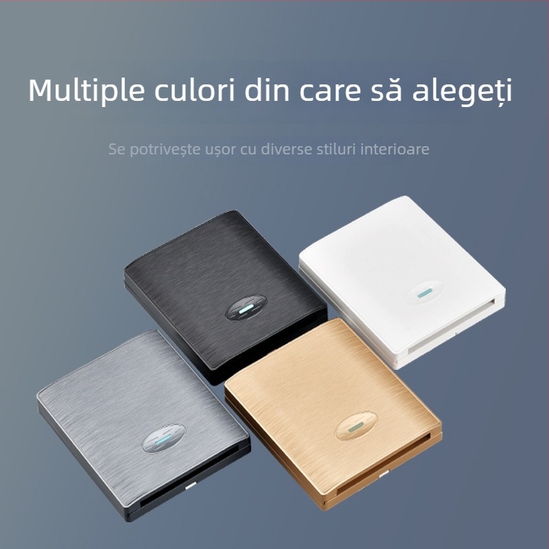 Comutator de perete tip 86 pentru încălzitorul de baie, capac glisant, cutie universală 86, patru module.