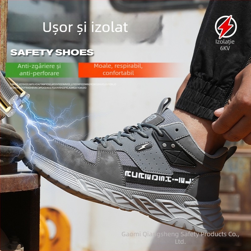 Pantofi de lucru ușori, izolați, cu design scurt de vară, respirabili, durabili la impact și perforare, pantofi de protecție pentru bărbați, fabricați la comandă