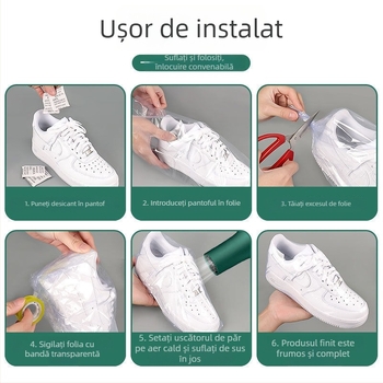 Geantă de depozitare pentru pantofi, sigilată cu folie termocontractibilă, protecție împotriva umezelii și oxidării, geantă de pantofi transparentă pentru călătorii
