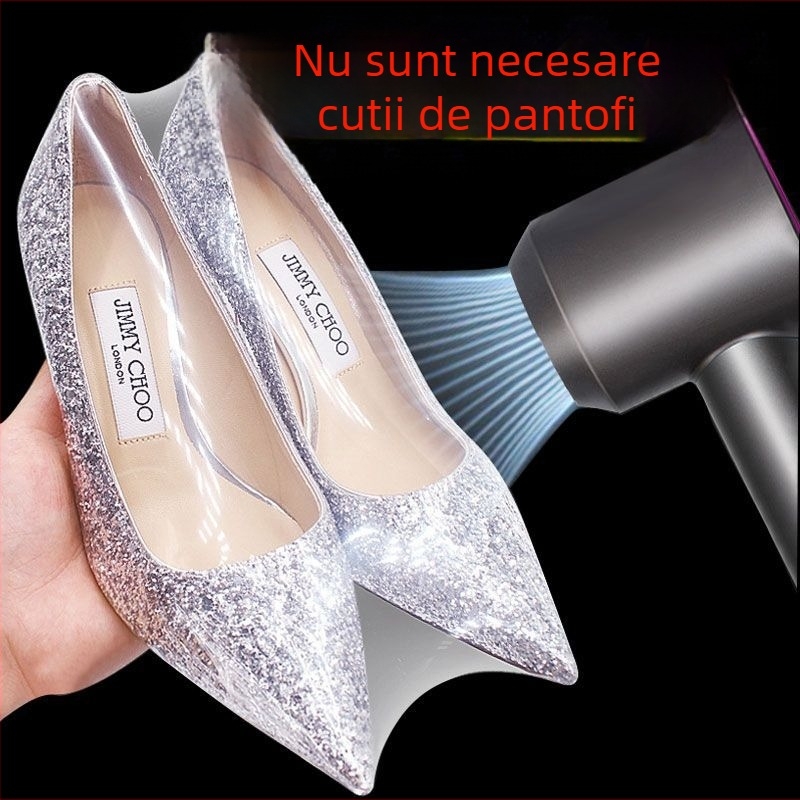 Geantă de depozitare pentru pantofi, sigilată cu folie termocontractibilă, protecție împotriva umezelii și oxidării, geantă de pantofi transparentă pentru călătorii