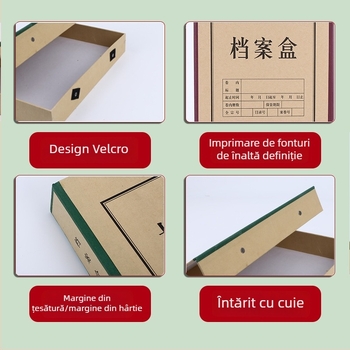 Cutie de dosare din carton, cu capac înlocuibil, pentru arhivare de birou și stocare contabilă