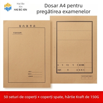 Haiboxin Copertă de documente din hârtie kraft pentru legare, dimensiuni 212×299 mm, 50 seturi ZC6209