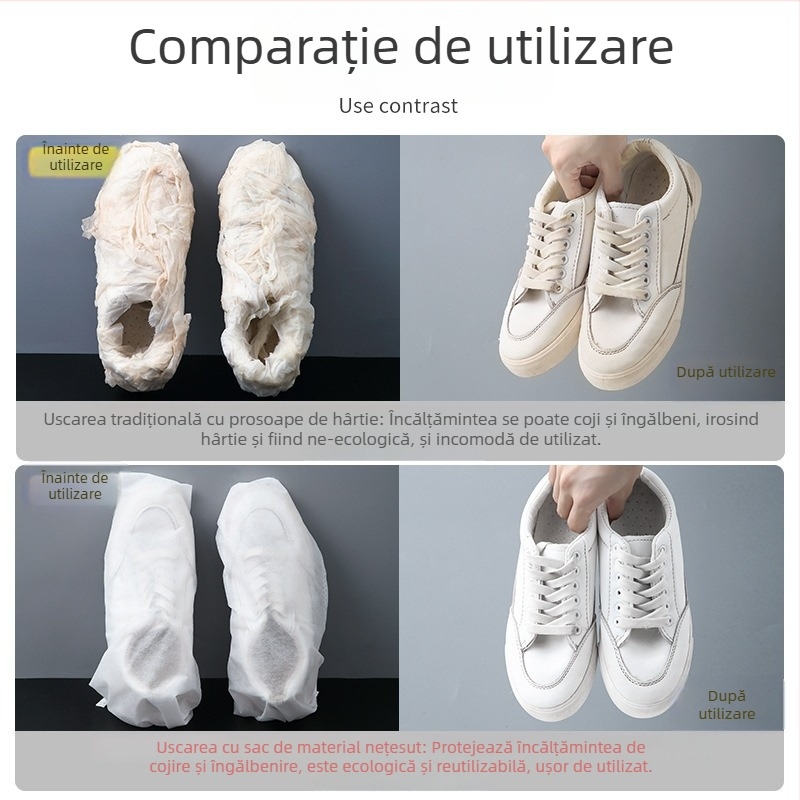 Husă de uscare pentru adidași albi, pungă de spălat pantofi, husă anti-îngălbenire la uscare, husă din material nețesut pentru pantofi, depozitare de călătorie, husă de protecție împotriva prafului pentru pantofi