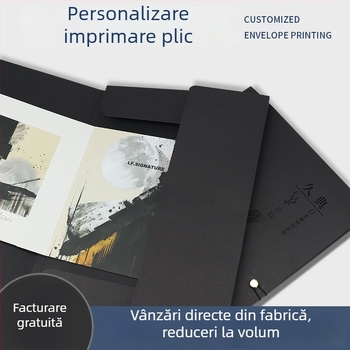 Dosar A4 negru cu copertă personalizată și ștampilare aurie