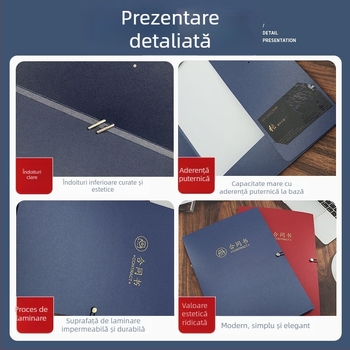 Dosar A4 negru cu copertă personalizată și ștampilare aurie