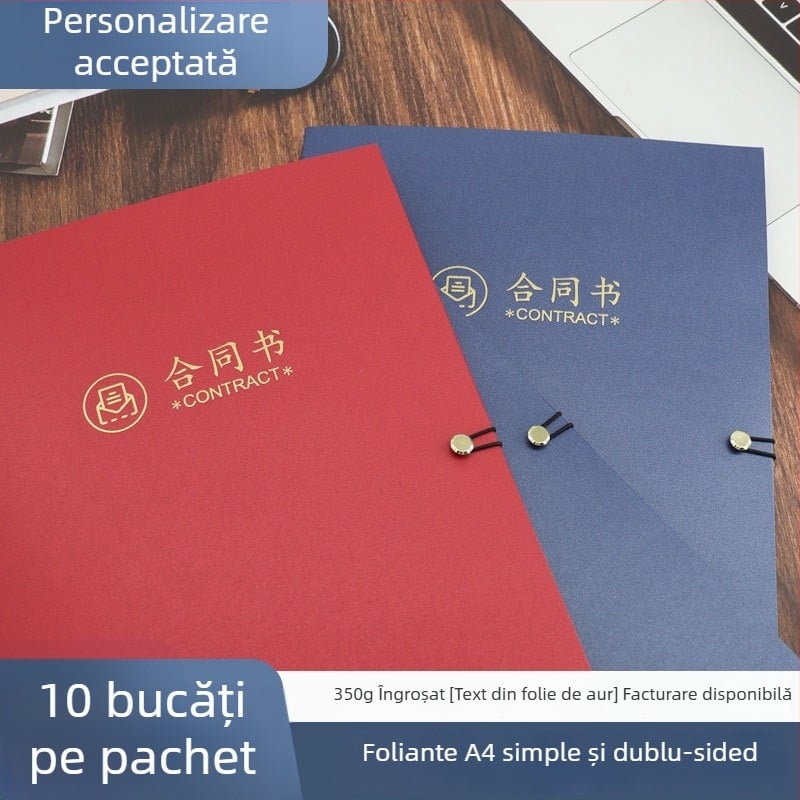 Dosar A4 negru cu copertă personalizată și ștampilare aurie