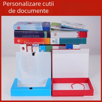 Cutie de fișiere cu imprimare color personalizată, copertă pentru construcția partidului, PP plastic sau piele, A4
