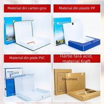 Cutie de fișiere cu imprimare color personalizată, copertă pentru construcția partidului, PP plastic sau piele, A4