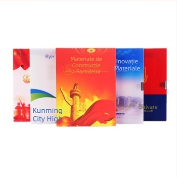 Cutie de fișiere cu imprimare color personalizată, copertă pentru construcția partidului, PP plastic sau piele, A4