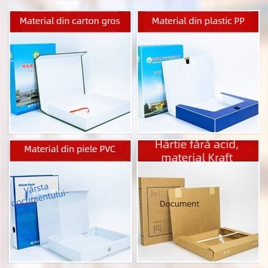 Cutie de fișiere cu imprimare color personalizată, copertă pentru construcția partidului, PP plastic sau piele, A4