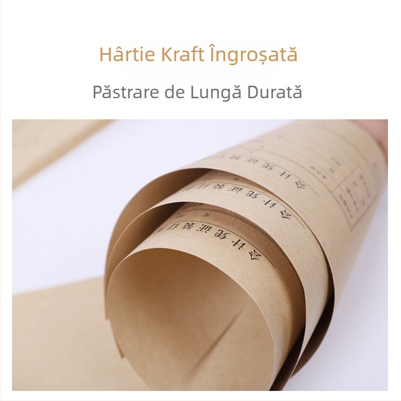 Copertă pentru bonuri contabile, dimensiuni 65 x 12,8 cm, carton Kraft gros, cu protecție la colțuri.