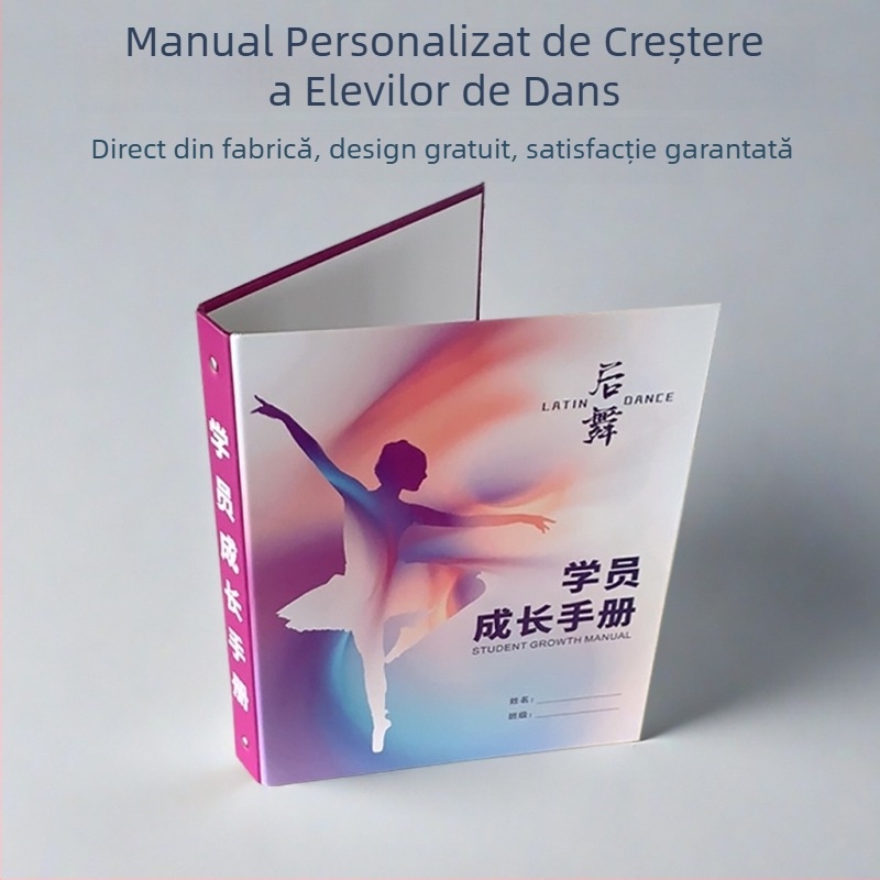 Ghid personalizat de creștere pentru elevii de dans, dosar din carton și siglă de copertă personalizată