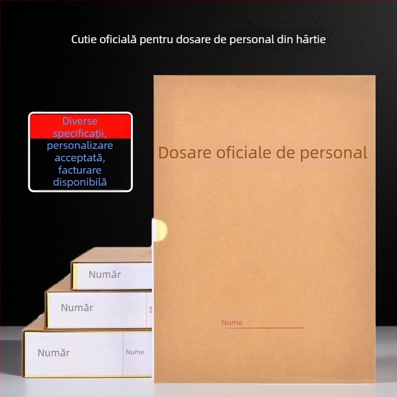 Cutie pentru fișiere din hârtie kraft, îngroșată, pentru documente standard — arhive de cadre și personal, dosare ale membrilor de partid