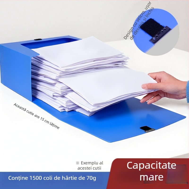 Cutie de depozitare pentru documente A4, din plastic, înălțime 15 cm, capacitate mare pentru birou