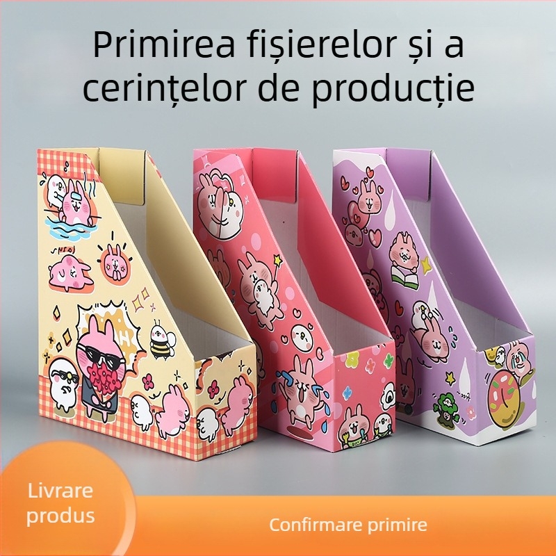 Cutie verticală pentru fișiere din carton Yuxuan, robustă, albă