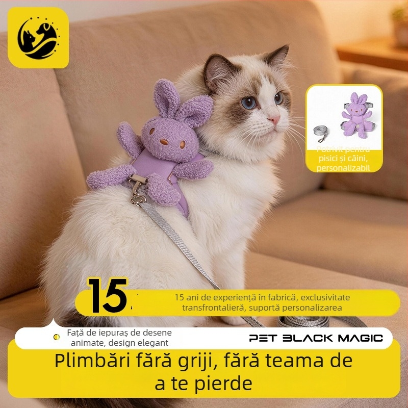 Ham cu vestă pentru câini mici (Pomeranian, Toy Poodle) – anti-evadare, pentru plimbări în aer liber