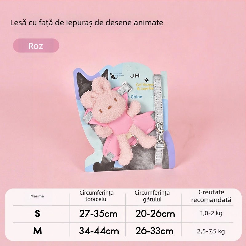 Ham cu vestă pentru câini mici (Pomeranian, Toy Poodle) – anti-evadare, pentru plimbări în aer liber