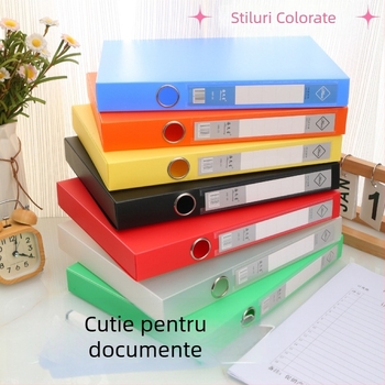 Cutie de fișiere colorată pentru birou, dosar din plastic pentru arhivare A4