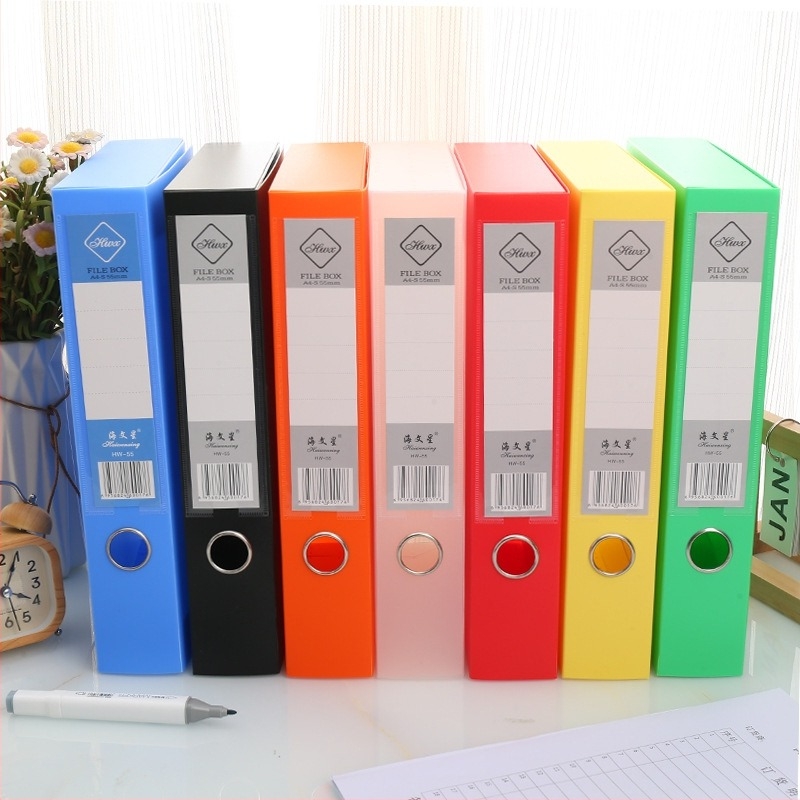Cutie de fișiere colorată pentru birou, dosar din plastic pentru arhivare A4