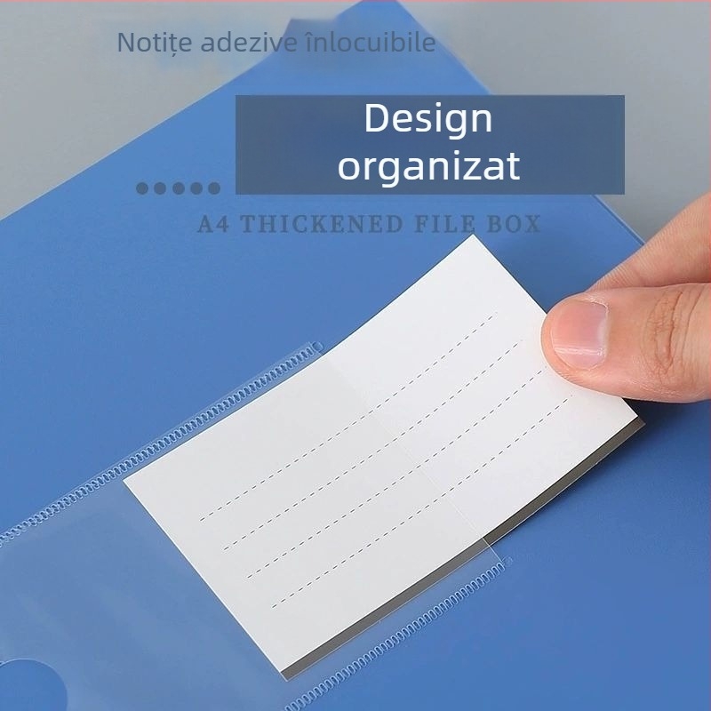 Fuguan A4 cutie de fișiere îmbunătățită, dosar din PVC pentru documente, cutie de depozitare pentru birou și elevi