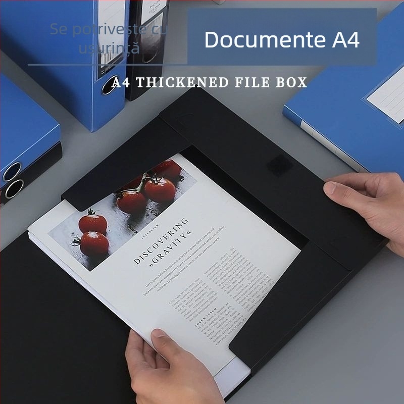Fuguan A4 cutie de fișiere îmbunătățită, dosar din PVC pentru documente, cutie de depozitare pentru birou și elevi