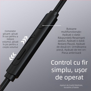 Căști in-ear cu fir, sunet de înaltă fidelitate, Type-C, bas digital, pentru Huawei și Xiaomi