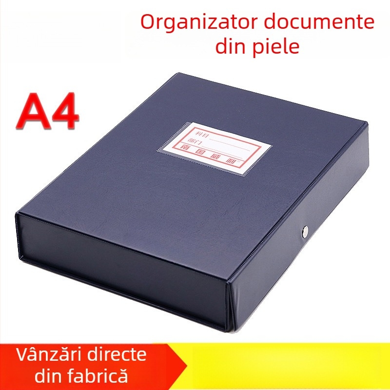 Nanguo Weili Cutie A803 pentru dosare, Cutie pentru documente, Cutie A4 pentru dosare, Cutie de 6 cm pentru fișiere, Cutie de depozitare, Cutie A4 din piele