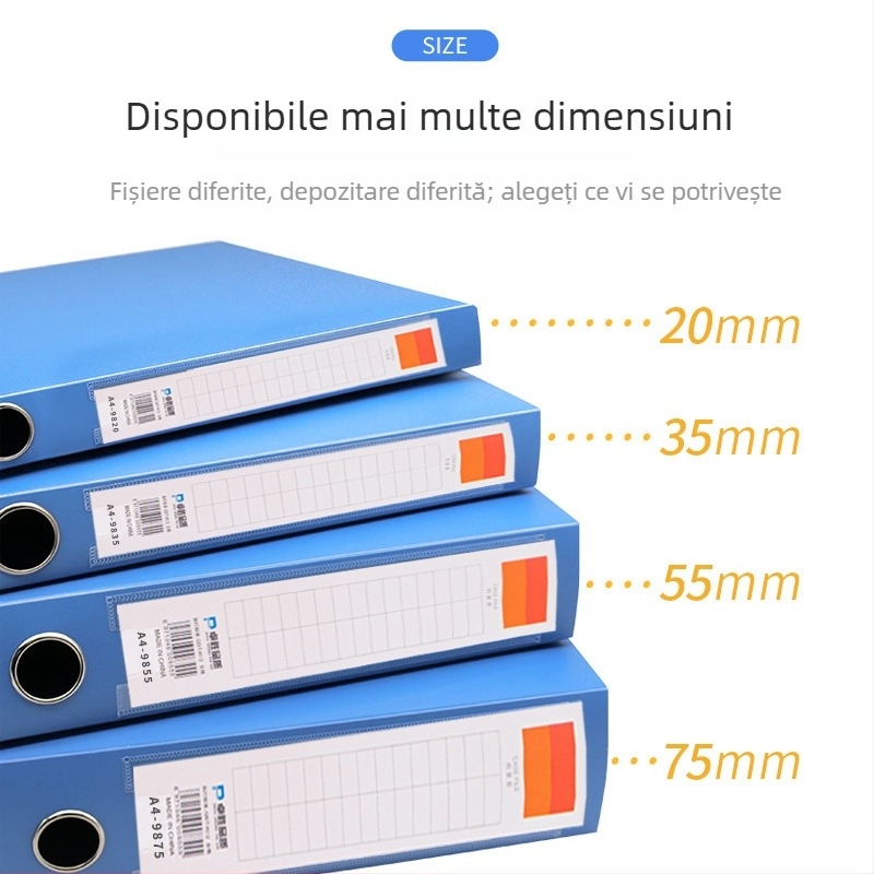 Cutie PP pentru fișiere, A4, cutie de depozitare din plastic, capacitate mare