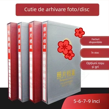 Cutie de stocare pentru fotografii și discuri, capacitate mare, organizator de fișiere cu mai multe niveluri pentru birou