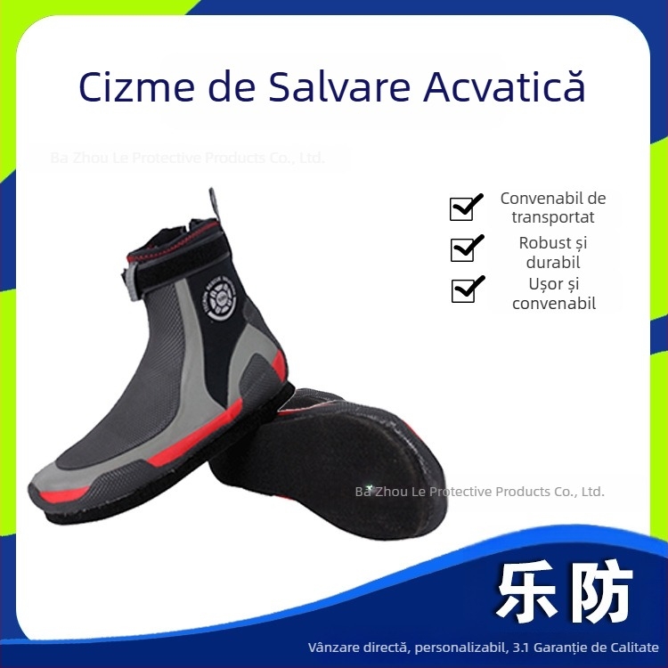 Lefang Bocanci de apă cu absorbție la șocuri și căldură, talpă anti-derapare, neopren, cizme de scufundare cu fermoar pentru lucrări subacvatice