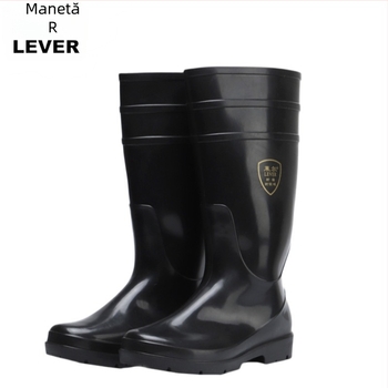 Lyle SC-9-99 Bocanci de ploaie înalte, negri, PVC, rezistente la acizi și alcalii, impermeabili, antiderapante, rezistente la uleiuri și substanțe chimice
