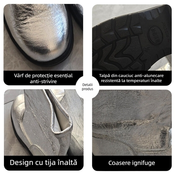 Ghete rezistente la temperaturi înalte, izolație cu folie de aluminiu, 1000°C, protecție, ignifuge, reflectă căldura, protecție împotriva arsurilor