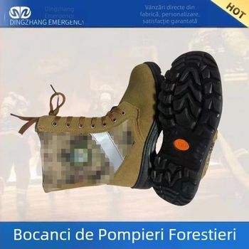 Cizme de intervenție în pădure, bocanci înalți de protecție, rezistente la flacără, cu protecție la lovire și perforare