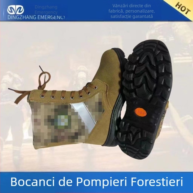 Cizme de intervenție în pădure, bocanci înalți de protecție, rezistente la flacără, cu protecție la lovire și perforare