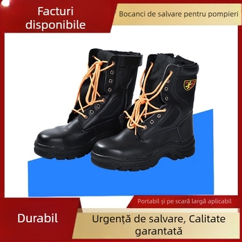 Cizme de salvare din piele pentru pompieri, destinate intervențiilor de urgență și combaterii incendiilor forestiere