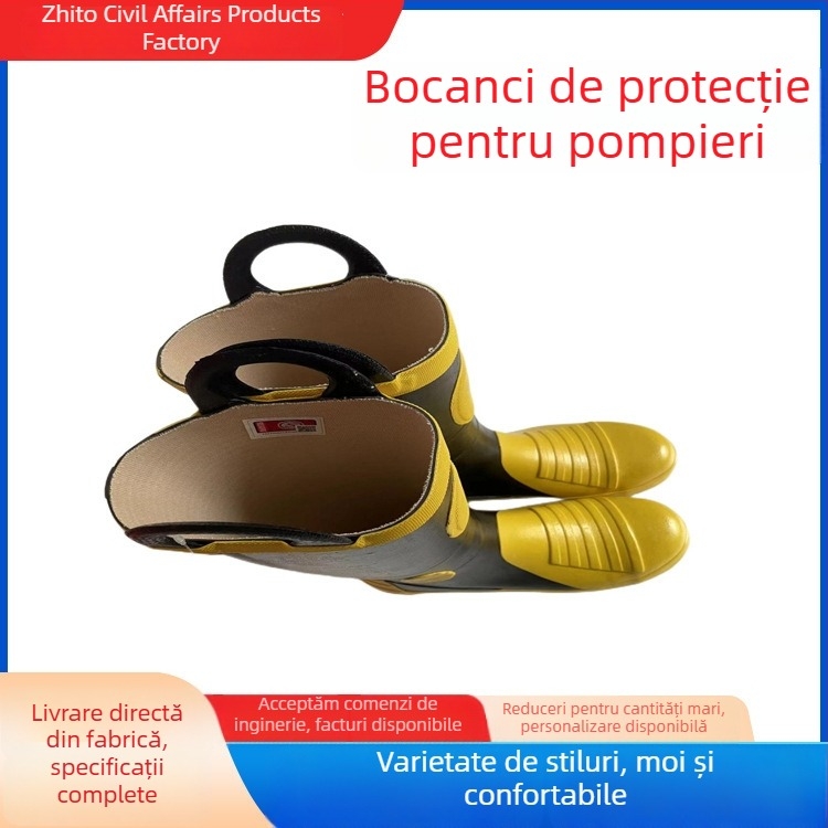 Ghete de protecție pentru intervenții la incendiile forestiere și montane, din cauciuc cu vârf din oțel pentru intervenții de urgență