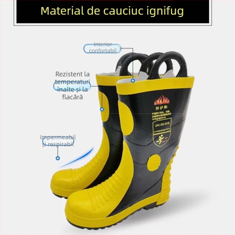Ghete din cauciuc ignifuge pentru pompieri, înalte, antiderapante, protecție, 97 modele pentru stingerea incendiilor și intervenții de salvare